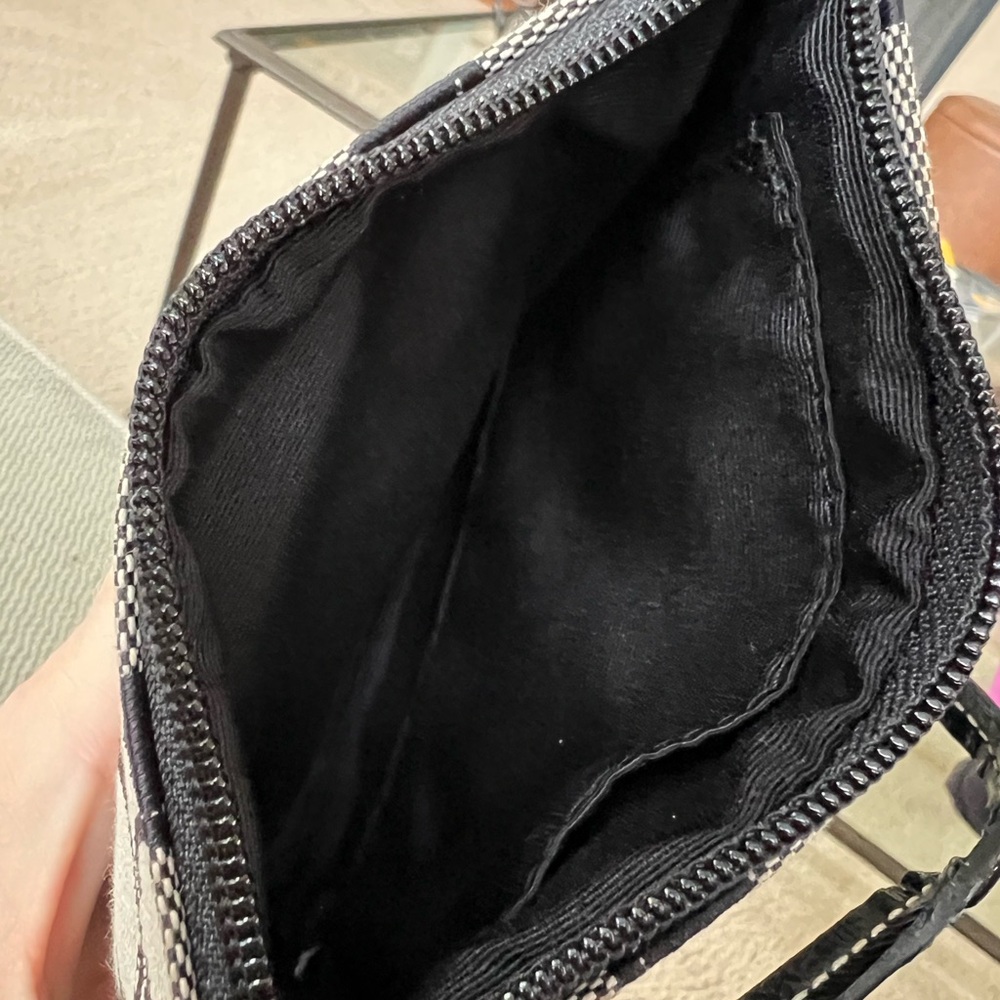 Coach Signature Stripe Wristlet in Black and Gray - Picture 9 of 12
